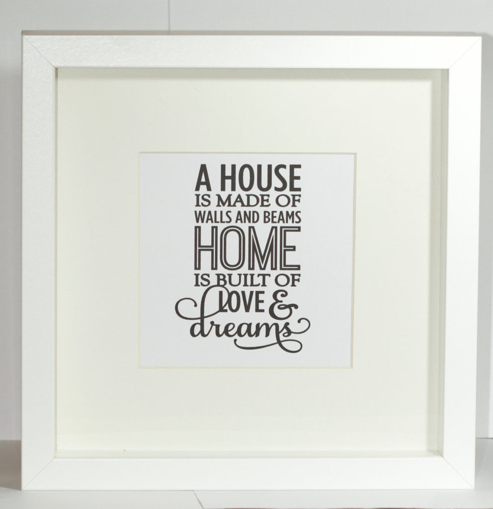 Love and Dreams House Framed quote print  Samantha K 