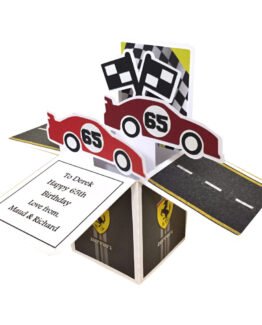 race car box card angl