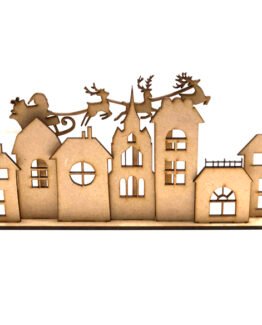Santa flying over the houses web Santa flying over the houses web