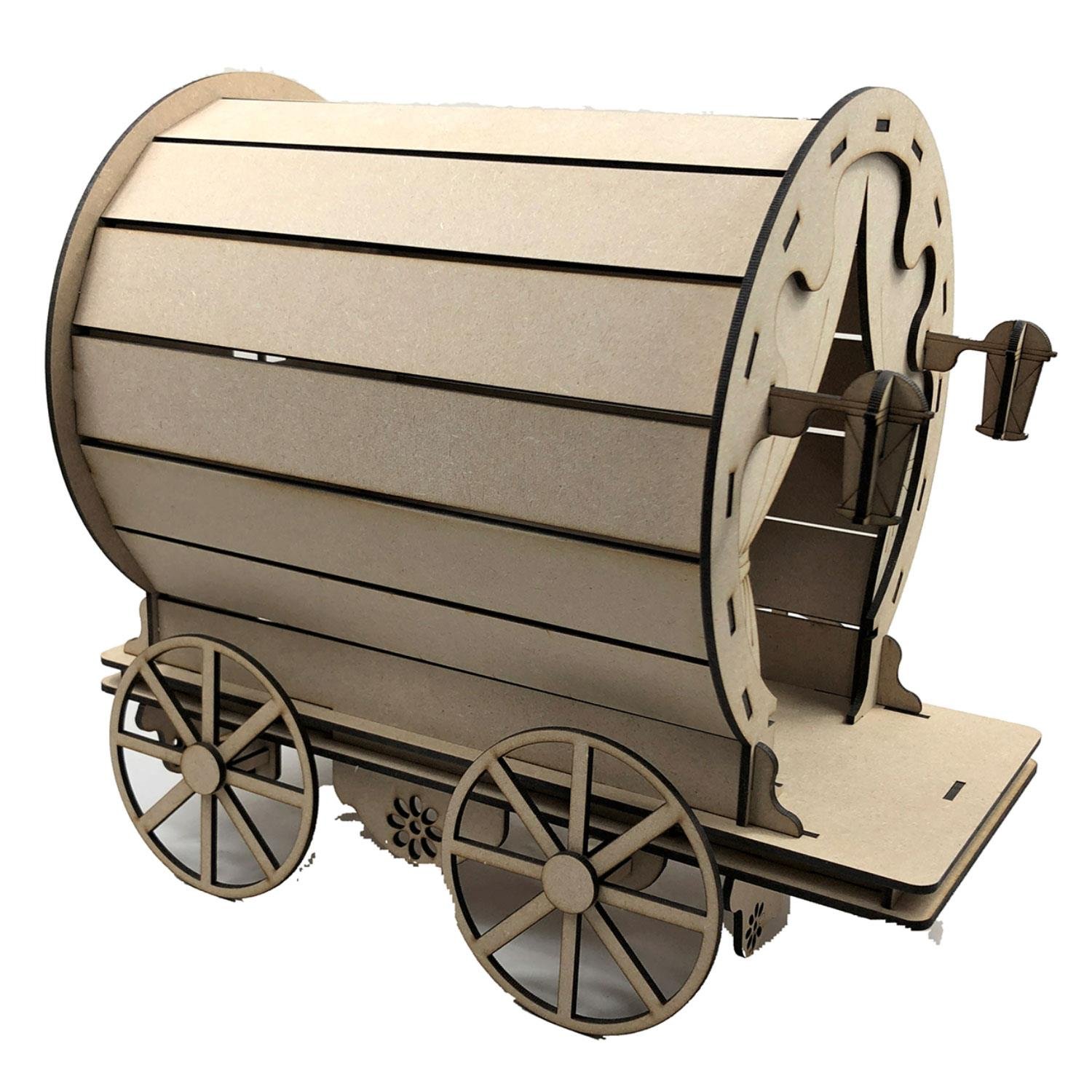 3D DIY Model kit large Gypsy Wagon - Scale approx 1:12 (caravan) - Image 5