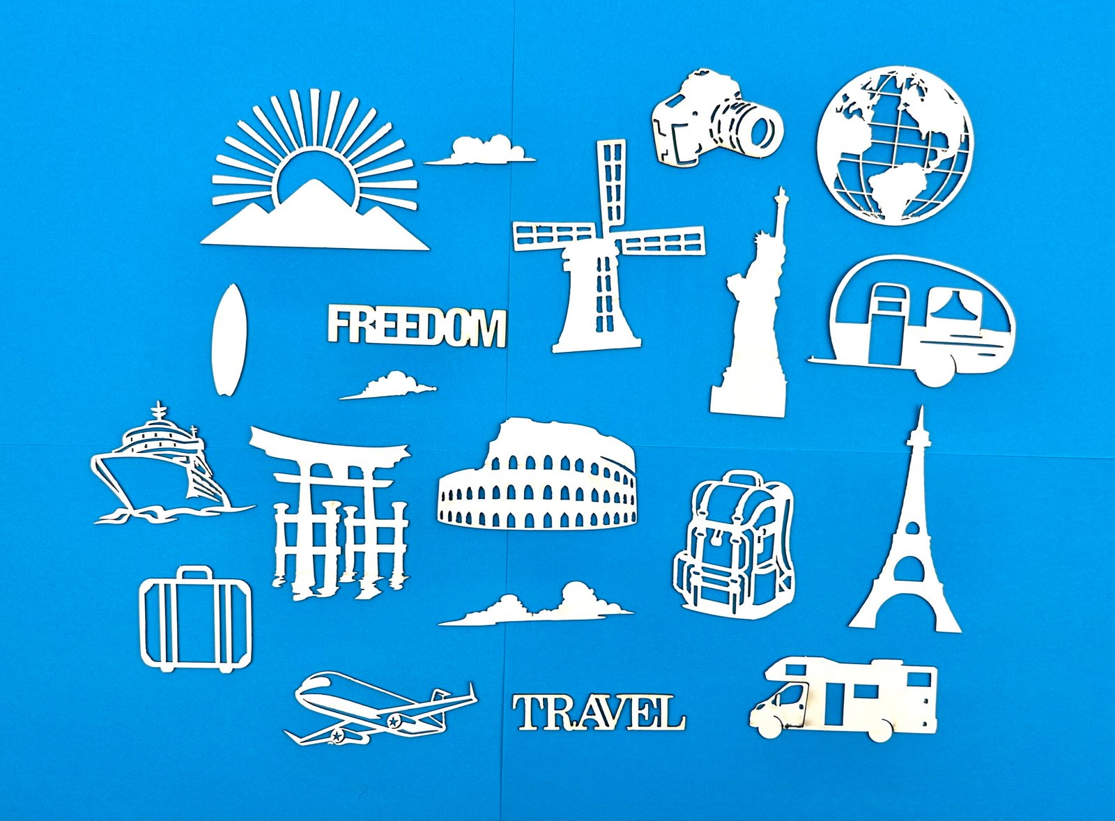 6PM Travel Chipboard set 6PM Travel Chipboard set
