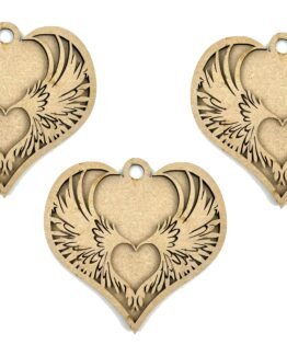Winged Heart Decoration - Pack of 3